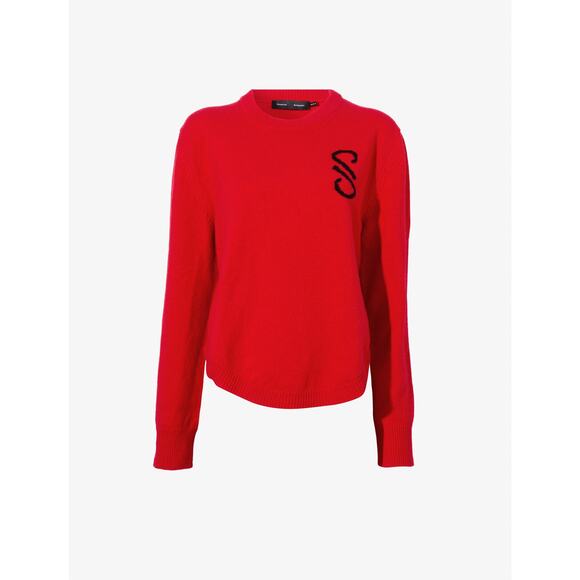 Proenza Schouler Harrison Monogram Sweater In Wool Jacquard - XS - Red